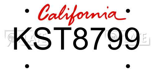 KST8799 California License Plate