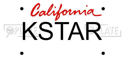 KSTAR California License Plate