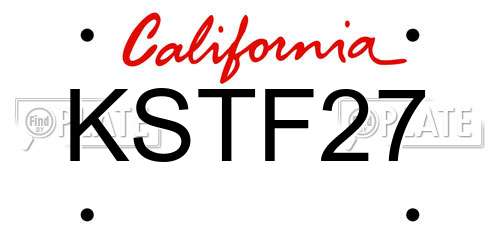 KSTF27 California License Plate