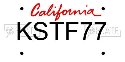 KSTF77 California License Plate