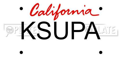 KSUPA California License Plate