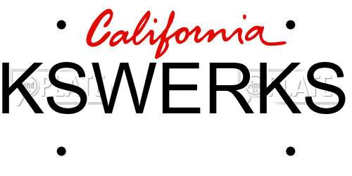 KSWERKS California License Plate