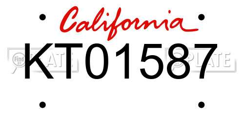 KT01587 California License Plate