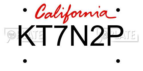 KT7N2P California License Plate
