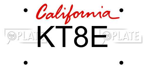 KT8E California License Plate