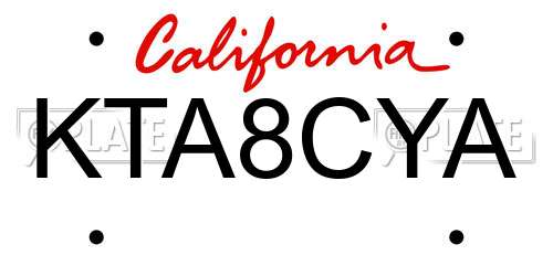 KTA8CYA California License Plate