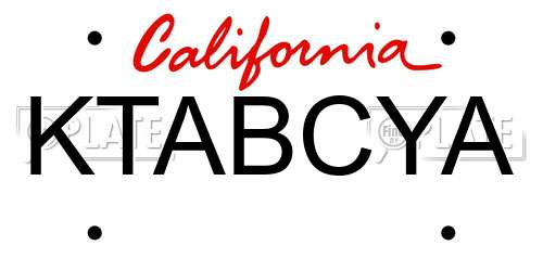 KTABCYA California License Plate