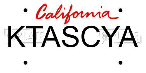 KTASCYA California License Plate