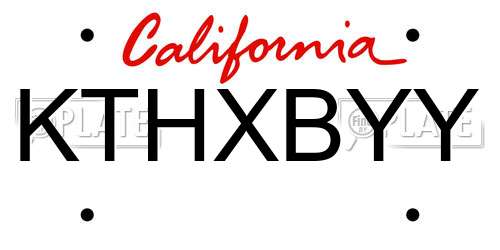 KTHXBYY California License Plate