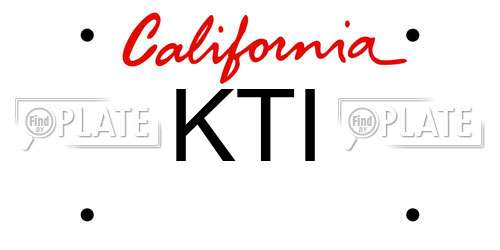 KTI California License Plate