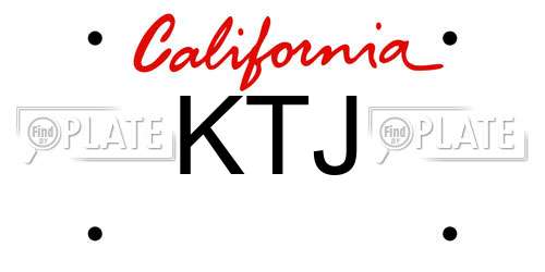 KTJ California License Plate