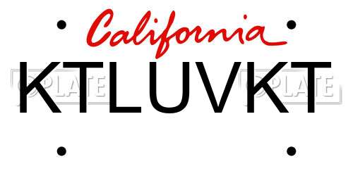 KTLUVKT California License Plate