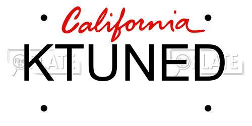 KTUNED California License Plate