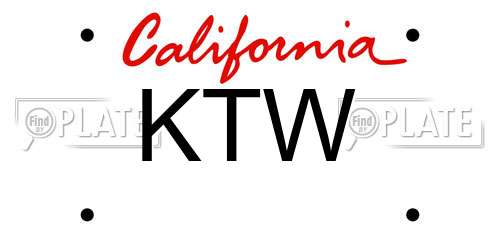 KTW California License Plate