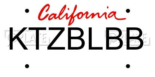 KTZBLBB California License Plate
