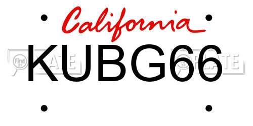 KUBG66 California License Plate