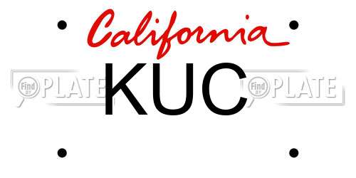 KUC California License Plate