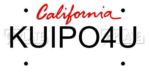 KUIPO4U California License Plate