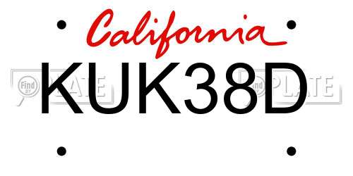 KUK38D California License Plate