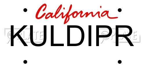 KULDIPR California License Plate