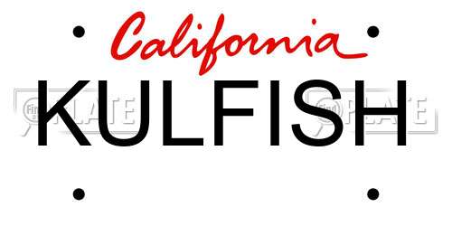 KULFISH California License Plate
