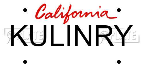 KULINRY California License Plate