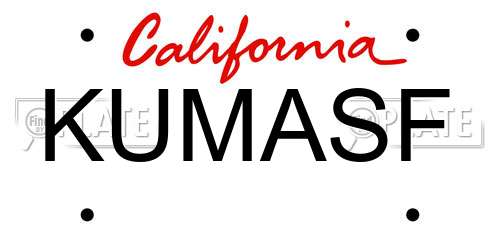 KUMASF California License Plate