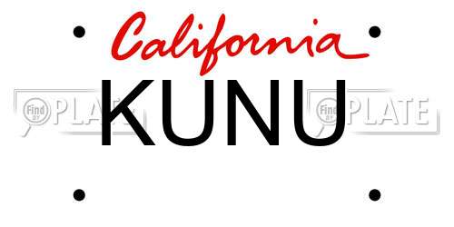 KUNU California License Plate