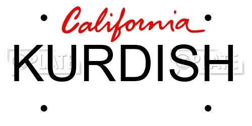 KURDISH California License Plate