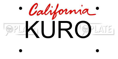 KURO California License Plate