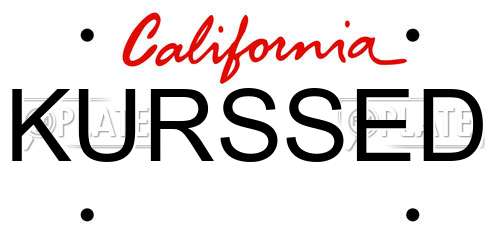 KURSSED California License Plate