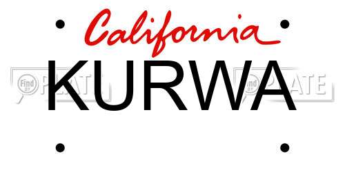 KURWA California License Plate