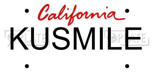 KUSMILE California License Plate