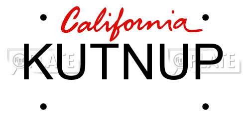 KUTNUP California License Plate