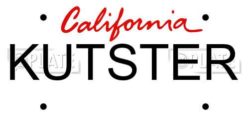 KUTSTER California License Plate