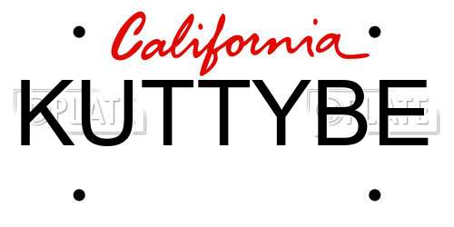 KUTTYBE California License Plate