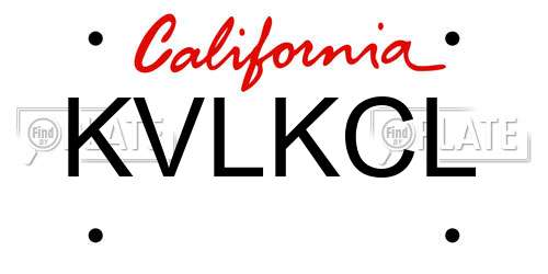 KVLKCL California License Plate