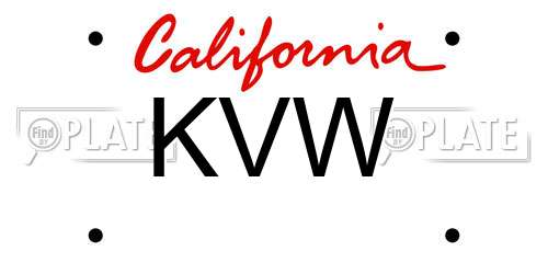 KVW California License Plate