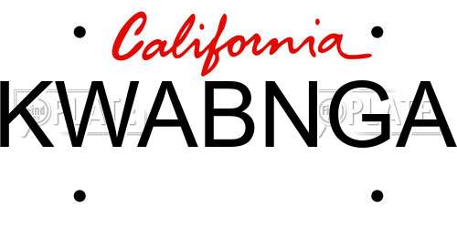 KWABNGA California License Plate