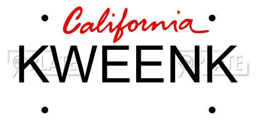 KWEENK California License Plate