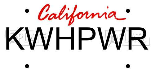 KWHPWR California License Plate