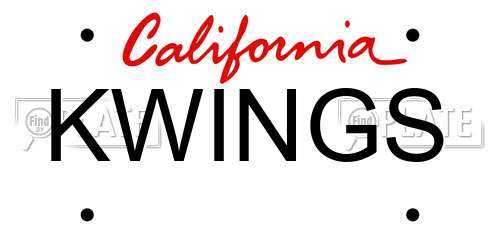 KWINGS California License Plate