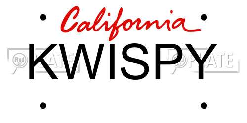 KWISPY California License Plate