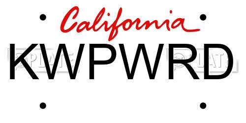 KWPWRD California License Plate