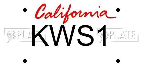 KWS1 California License Plate