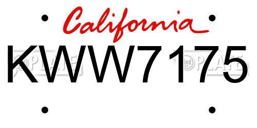 KWW7175 California License Plate
