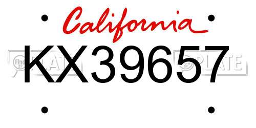 KX39657 California License Plate