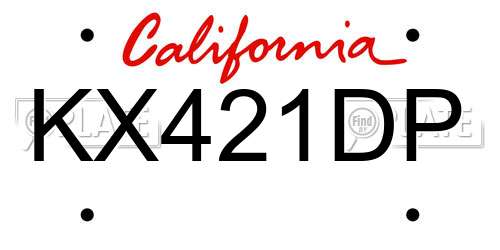 KX421DP California License Plate