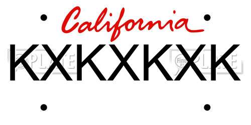 KXKXKXK California License Plate