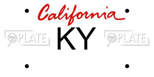 KY California License Plate